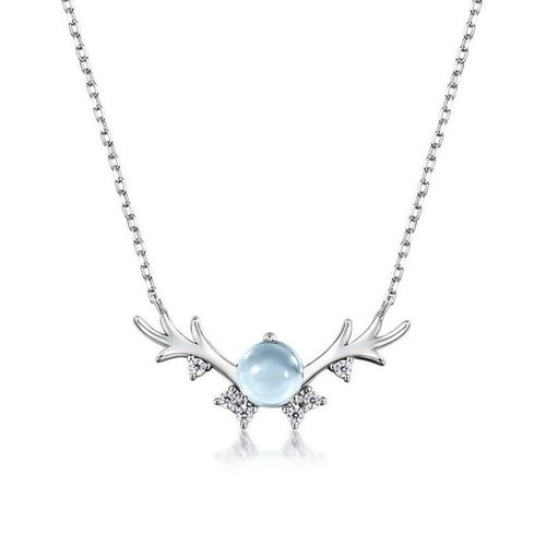 Dây Chuyền Nữ Lili Jewelry Gạc Nai Đính Đá Topaz LILI_918479 Màu Bạc