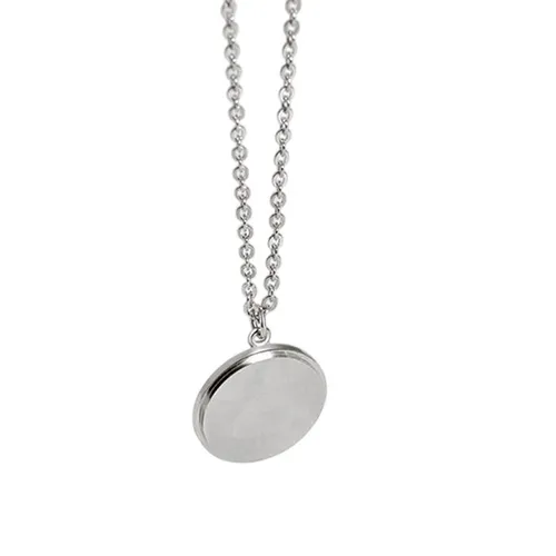 Dây Chuyền Nữ Lili Jewelry Hình Tròn Phản Chiếu Ánh Sáng Trái Tim LOVE LILI_365239 Màu Bạc