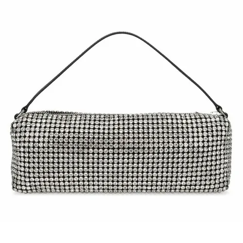 Túi Đeo Vai Nữ Alexander Wang Heiress Flex Crystal Mesh Shoulder Bag Màu Bạc