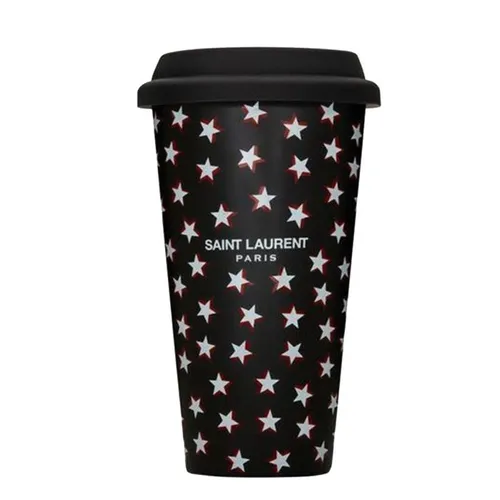 Bình Nước Yves Saint Laurent YSL Ceramic Tumbler Màu Đen Đỏ