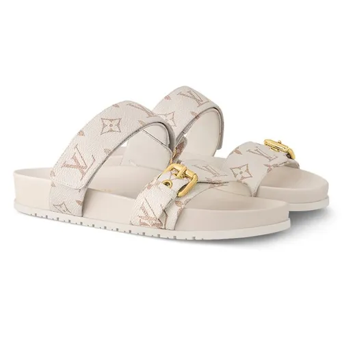 Dép Nữ Louis Vuitton Bom Dia Flat Comfort Mules 1ACHYH Màu Beige Size 36 D-PT