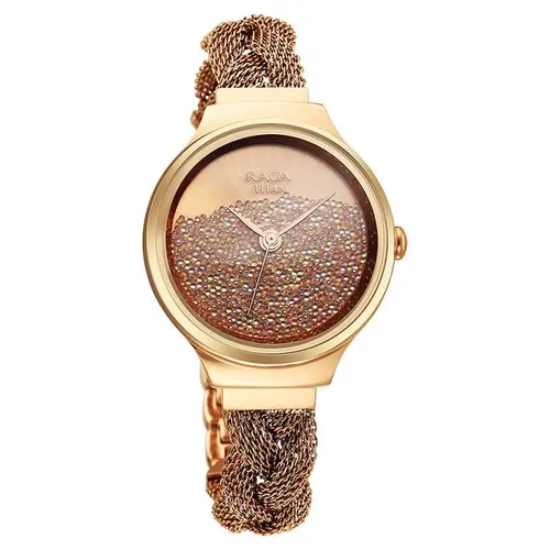 Đồng Hồ Nữ Titan Raga Delight Quartz Analog Watch 95204WM01 Màu Vàng Hồng