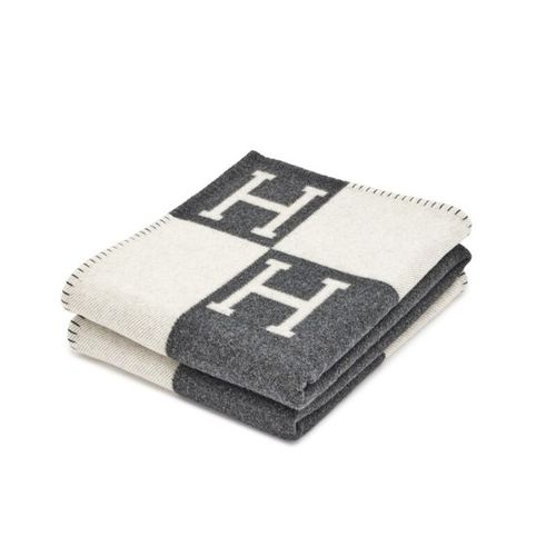 Chăn Hermès HM Avalon Throw Blanket Màu Xám Kem