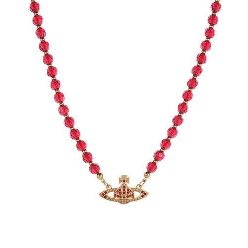 Dây Chuyền Nữ Vivienne Westwood Messaline Choker Màu Đỏ