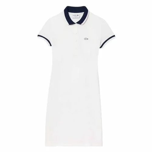 Váy Polo Nữ Lacoste Wide Rib Knit Collar Dress EF7284 10 EV0 Màu Trắng Size 38 (Form Ấu)