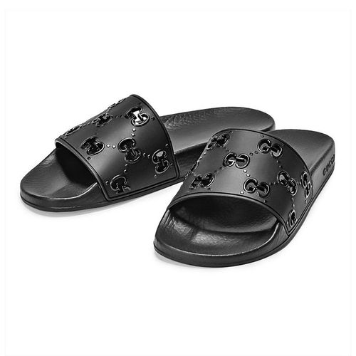 Dép Gucci GG WMNS Rubber Slide Sandal 573922-JDR00-1000 Màu Đen Size 37