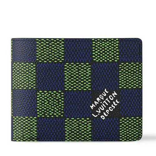 Ví Nam Louis Vuitton LV Multiple Wallet N00142 Phối Màu Xanh Green/Blue