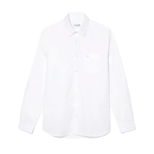Áo Sơ Mi Nam Lacoste Regular Fit Poplin Shirt CH6273 001 Màu Trắng Size 37