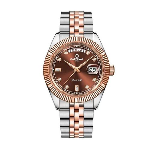 Đồng Hồ Nam Carnival Quartz 8190G-CH-N Màu Bạc Nâu