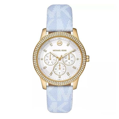 Đồng Hồ Nam Michael Kors Tibby Blue Leather Strap Watch MK2965 Màu Xanh