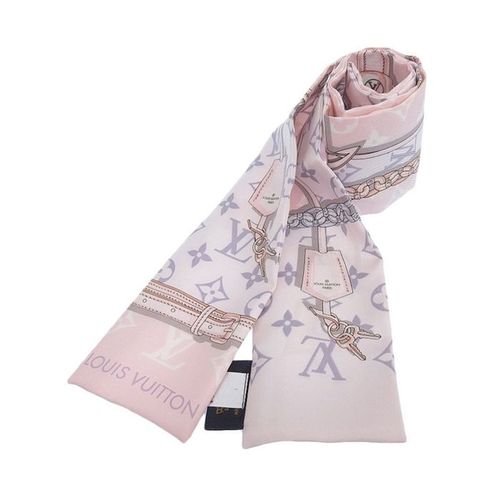 Khăn Nữ Louis Vuitton LV Monogram Scarf Silk Rose Clair M70637 Màu Hồng