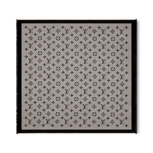 Khăn Nữ Louis Vuitton LV Neo Natté Monogram Scarf M73677 Màu Đen Xám