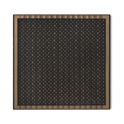 Khăn Nữ Louis Vuitton LV So Shine Monogram Scarf M71548 Màu Nâu Đen