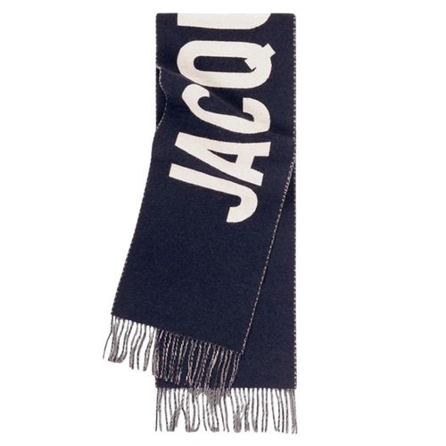 Khăn Quàng Cổ Unisex Jacquemus L'echarpe Fringe Logo In 22H226AC435 5007 380 Màu Xanh Navy
