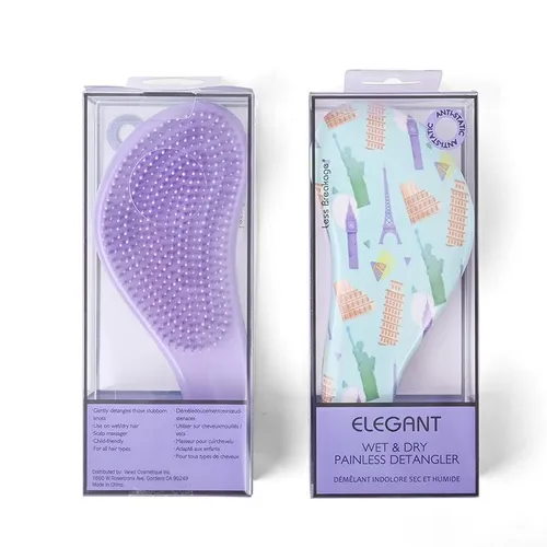 Lược Chải Tóc Elegant Detangler Brush Painless Wet & Dry Girl Power Màu Blue Liberty