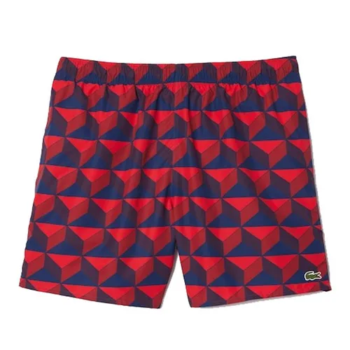 Quần Bơi Nam Lacoste Men's Graphic Print Swim Trunks Men Blue Short MH7628-IKL Màu Đỏ Xanh Size S
