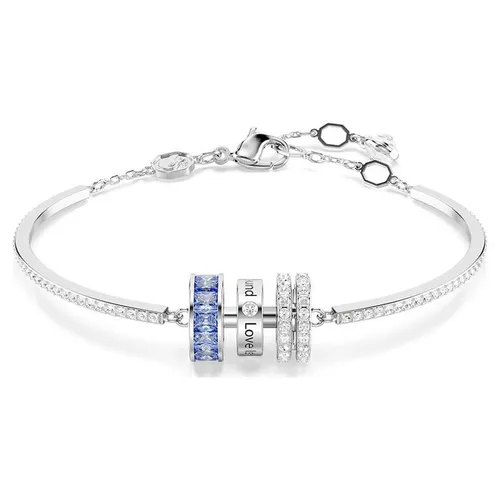 Vòng Đeo Tay Nữ Swarovski Connexus Bracelet Mixed cuts, `Love is around`, Blue, Rhodium Plated 5690039 Màu Bạc