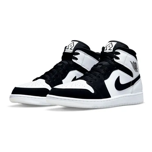 Giày Thể Thao Nike Air Jordan 1 Mid SE Diamond Short Màu Trắng - Đen Size 40.5