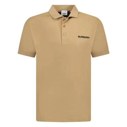 Áo Polo Nam Burberry With Logo Embroidered 8084438 Màu Be Size S