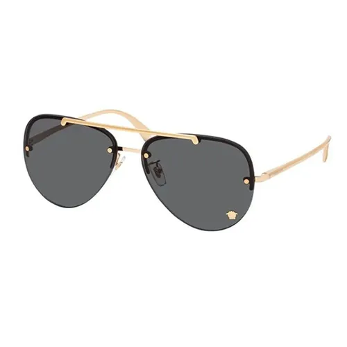 Kính Mát Nữ Versace Medusa Glam Pilot Sunglasses VE2231 100287 Màu Xám Vàng