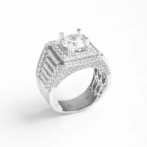 Nhẫn Nam Sherlyn Diamond KC Tự Nhiên RS2736, Vàng Trắng 18k, Size 17
