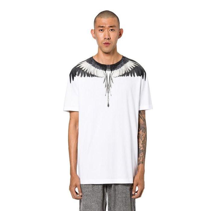 Áo Phông Trắng Đen Marcelo Burlon Wings T-Shirt, Size L