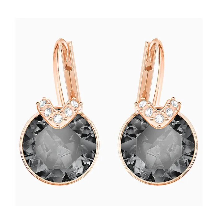 Khuyên Tai Swarovski Bella V Pierced Earrings Gray Rose-Gold Tone Plated