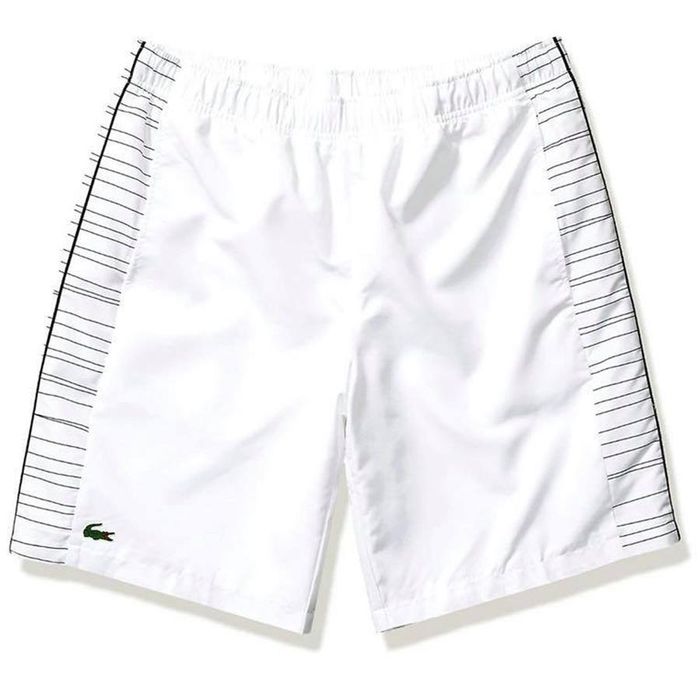 Quần Shorts Lacoste Đùi Vân Diamond Màu Trắng