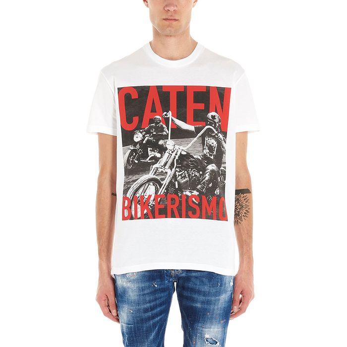 Áo Phông Dsquared2 Bikerismo T-Shirt Màu Trắng