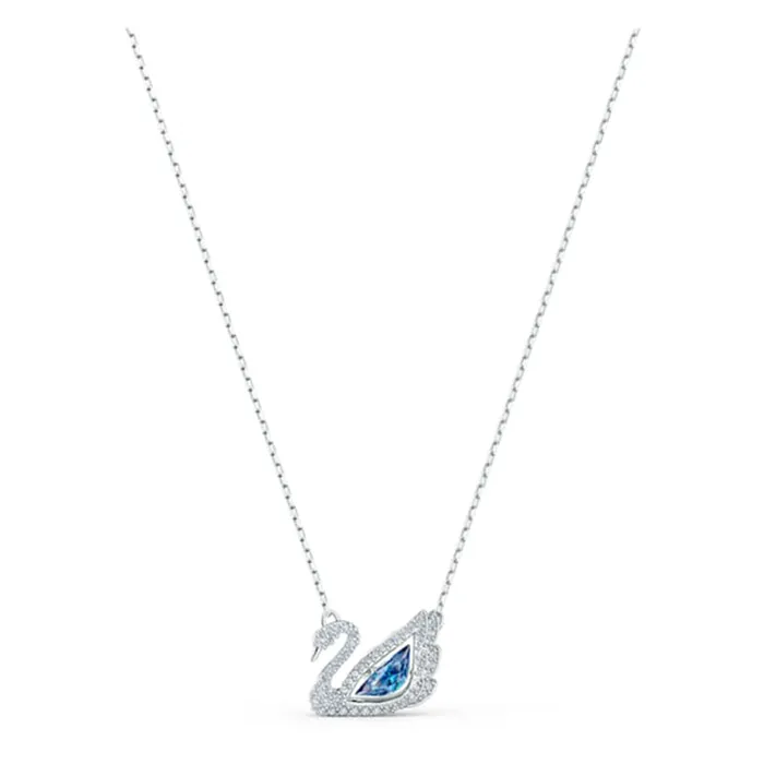 Dây Chuyền Swarovski Dancing Swan Necklace, Blue, Rhodium Plated 5533397