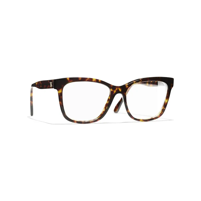 Kính Mắt Cận Chanel Square Eyeglasses Dark Tortoise A75208 X08101 V3714