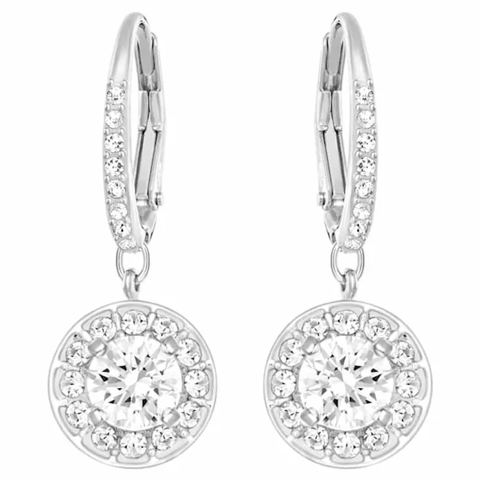 Khuyên Tai Swarovski Angelic Pierced Earrings White Rhodium Plated 5142721 Màu Bạc