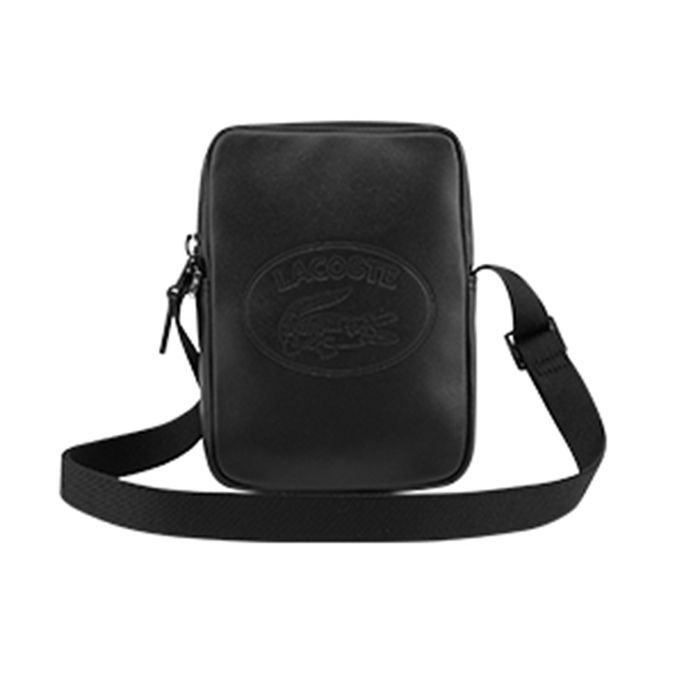 Túi Đeo Chéo Lacoste Men's L.12.12 Cuir Shoulder Bag Màu Đen