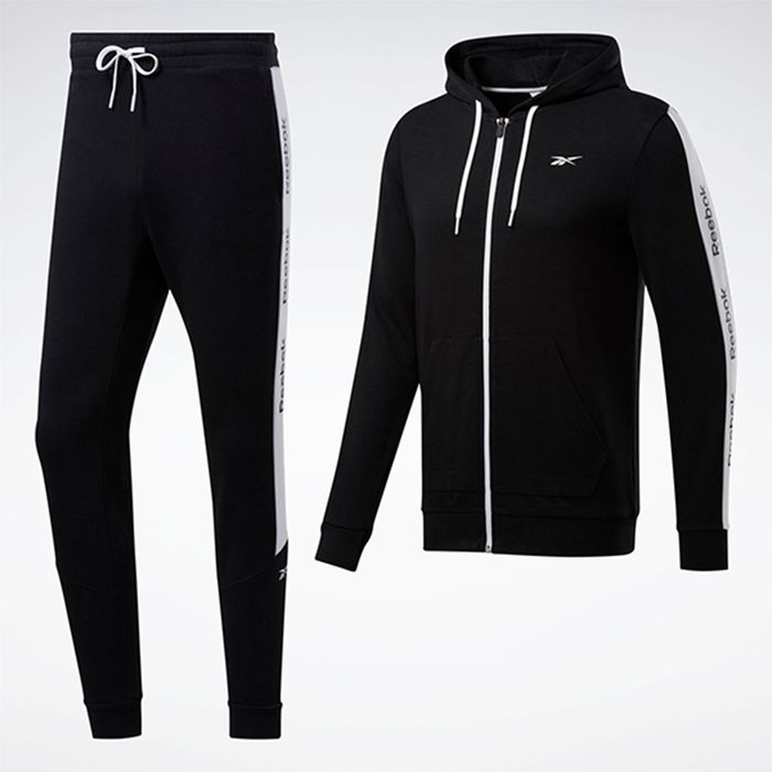 Bộ Thể Thao Reebok Essential Linear Logo Tracksuit  Black White FP8159 Màu Đen Phối Trắng