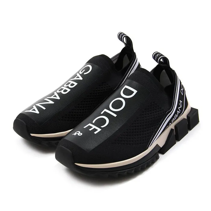 Giày Dolce & Gabbana D&G Branded Sorrento Sneakers Black/White Màu Đen