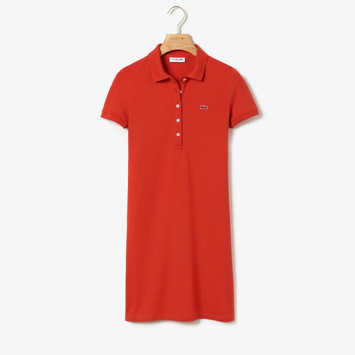 Váy Lacoste Women's Stretch Cotton Mini Piqué Polo Dress Màu Cam