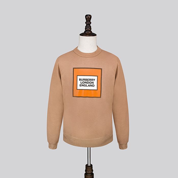 Áo Nỉ Burberry Logo Print Cotton Sweatshirt Màu Nâu Vàng Size L