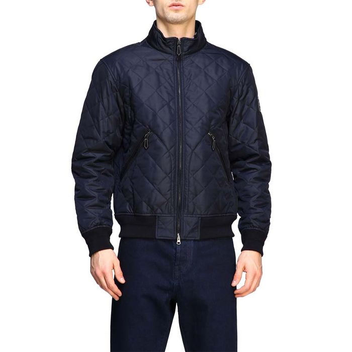 Áo Khoác Burberry Quilted Bomber Jacket With Zip Màu Xanh Navy Size 44