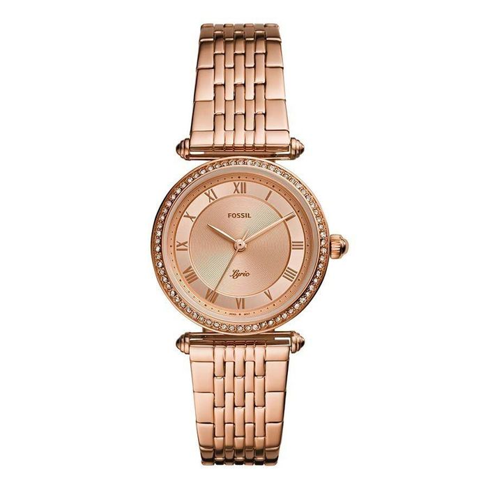 Đồng Hồ Nữ Fossil ES4711 Quartz Dây Kim Loại Màu Vàng Hồng