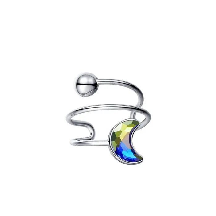 Nhẫn Saga 00124 WGBL-JZ Đính Đá Swarovski Màu Bạc