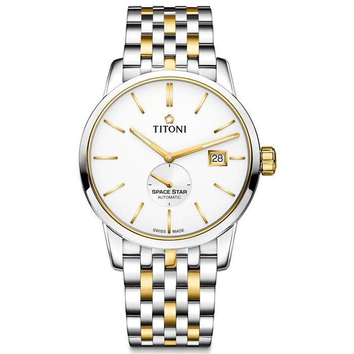 Đồng Hồ Nam Titoni 83638 SY-606 Màu Demi Vàng - Bạc