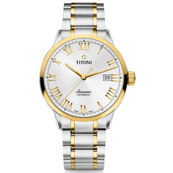 Đồng Hồ Nam Titoni 83733 SY-561 40mm Màu Demi Vàng - Bạc