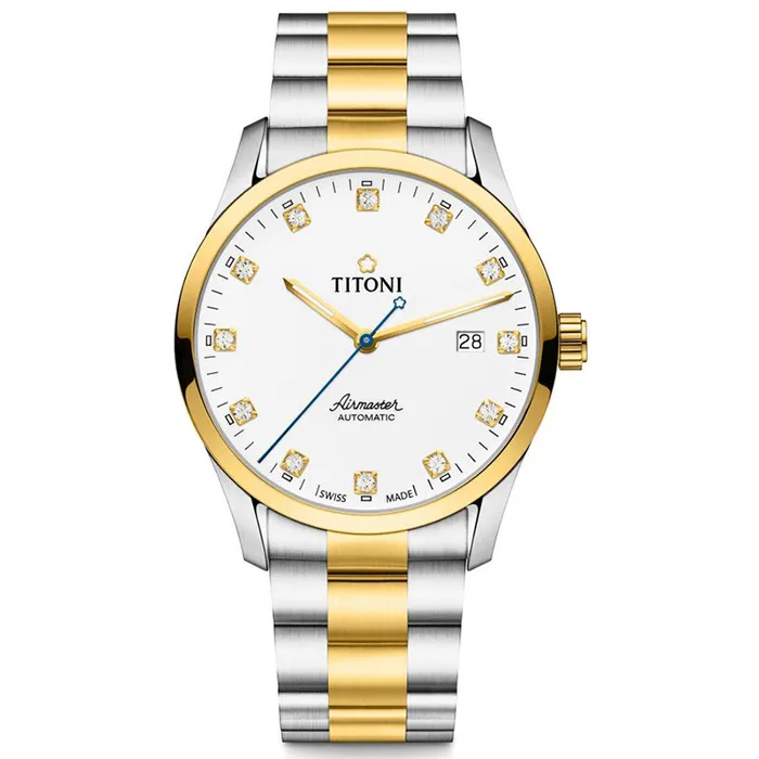 Đồng Hồ Nam Titoni 83743 SY-582 39mm Màu Demi Vàng - Bạc