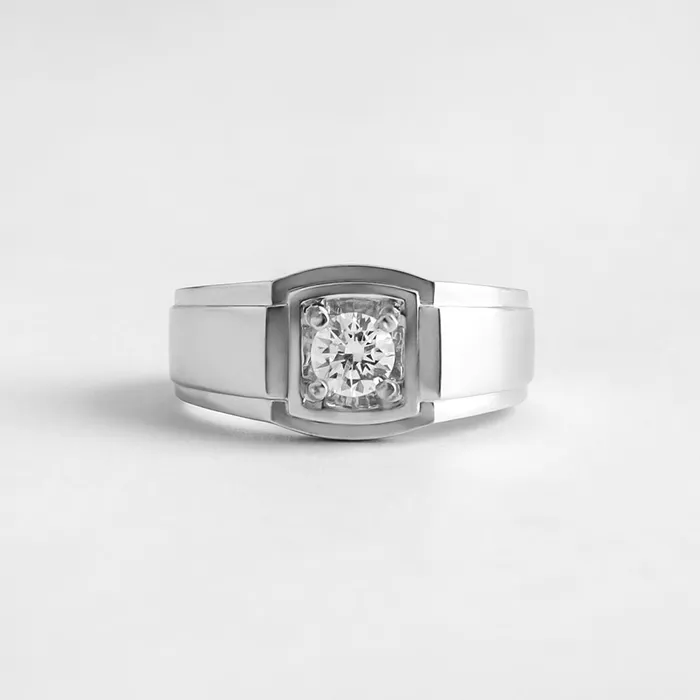 Nhẫn Nam Sherlyn Diamond KCNT RNT2532-2 Vàng Trắng 14k, Size 20