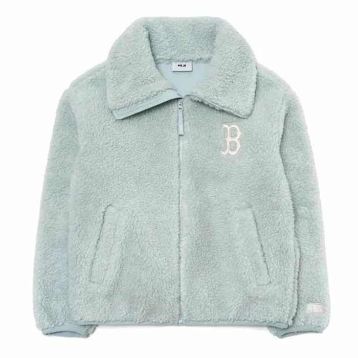 Áo Khoác Lông MLB Basic Stand Neck Mega Logo Soft Dumble Fleece Jumper Boston Red Sox 3AJPF3016-43MTL Màu Xanh Size XS