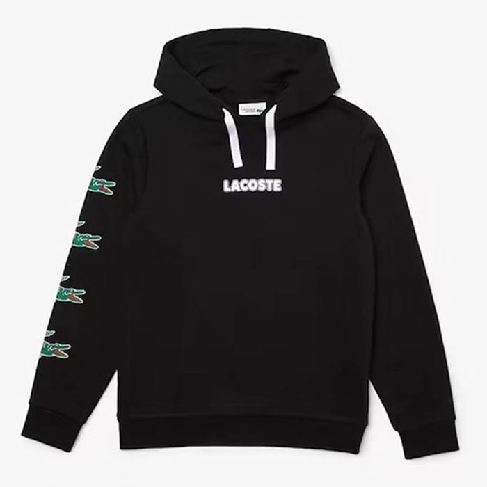 Áo Hoodie Men's Lacoste Sport Crocodile Print Cotton Hoodie Màu Đen Size XS