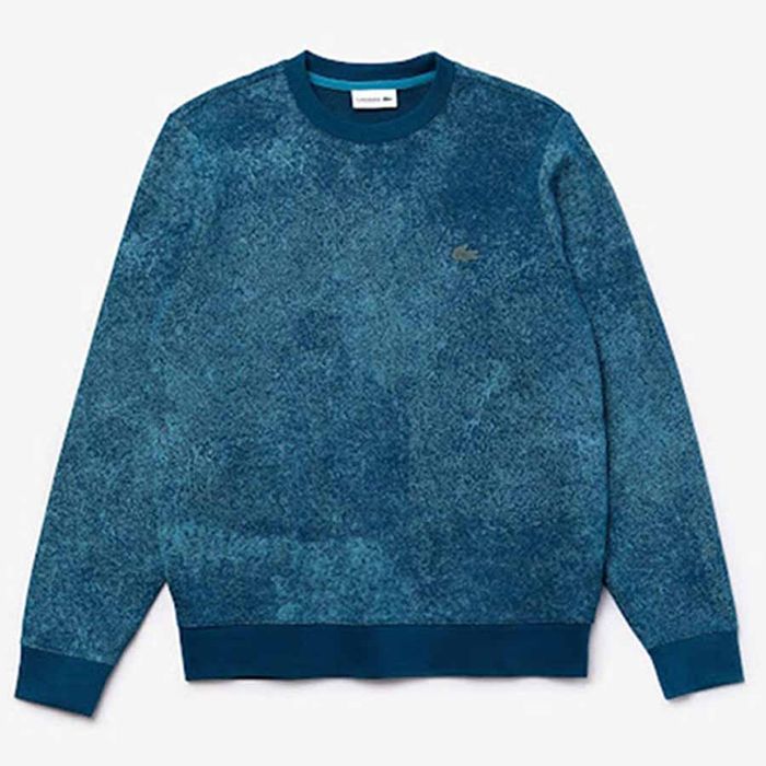 Áo Len Men's Lacoste Motion Printed Paint Speck Crew Neck Sweatshirt Màu Xanh Blue Size XS