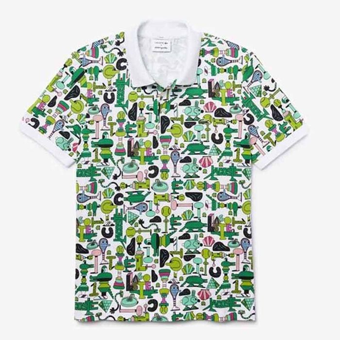 Áo Polo Unisex Lacoste x Jeremyville Print Regular Fit Piqué Polo Shirt Size M