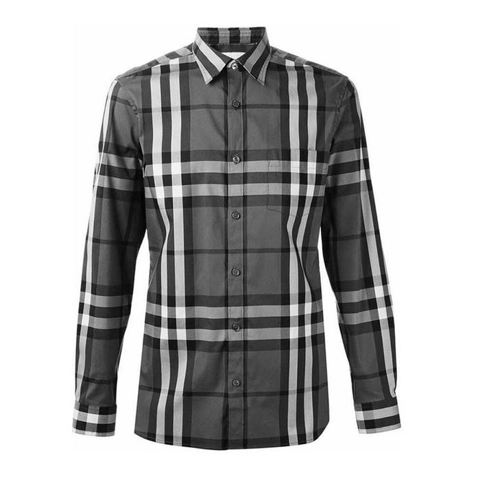 Áo Sơ Mi Burberry LonDon England Check Cotton Shirt  Màu Đen Xám Size XS