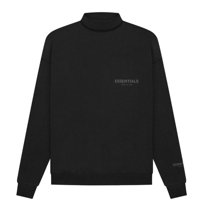 Áo Sweater Fear Of God Essentials Pullover Mockneck Stretch Limo Màu Đen